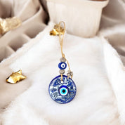 Evil Eye, Double Glass,  Blue Wall Hanging Ornament, Spiritual Protection Decor