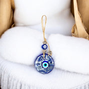 Evil Eye, Double Glass,  Blue Wall Hanging Ornament, Spiritual Protection Decor