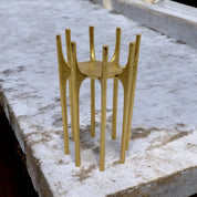 Metal, 6" Candleholder With Spike Legs, Gold