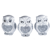 Silver Owl Trio Set Decor