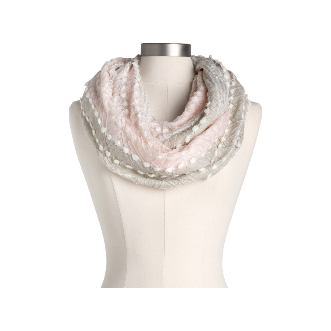 Textured Infinity Scarf in Blush, Embrace Elegance and Comfort with a Versatile Accessory