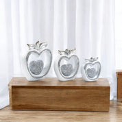 3pc Silver Diamond Apple Decor Set