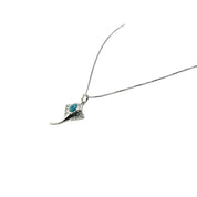 Stingray Pendant, Larimar Gemstone, Sterling Silver Necklace, Unique Ocean-Inspired Jewelry