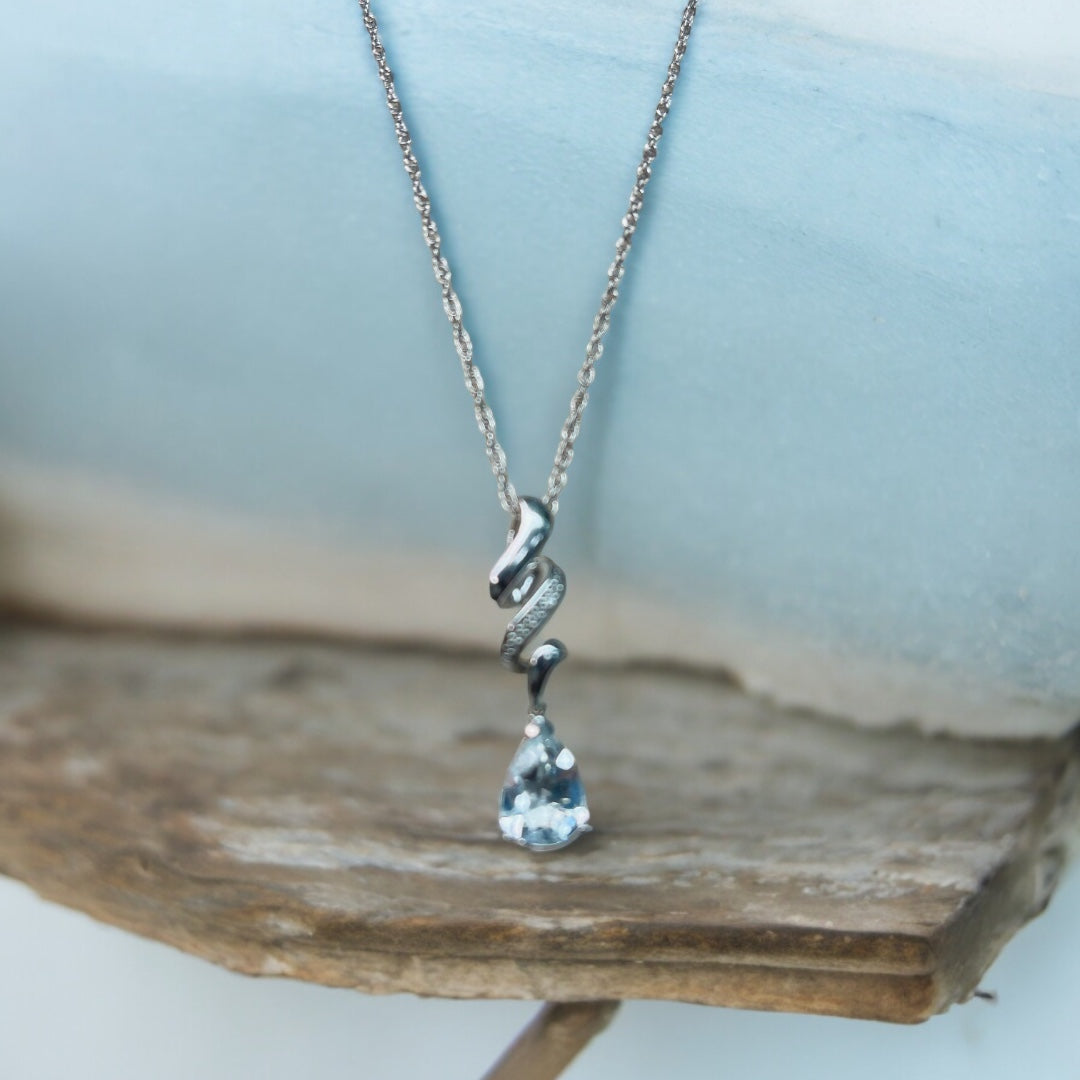 Sterling Silver, Clear Zircon, Tear Drop, Pendant, Necklace, Elegant Jewelry, Minimalist, Gift For Her, Fine Jewelry, Zirconia Stone