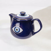 Evil Eye Stoneware Teapot Serene Blue