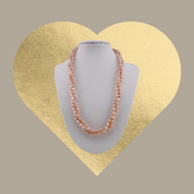 Freshwater Pearl Necklace, Classic, Triple, Soft Pink, Sterling Silver Lobster Clasp, Elegant