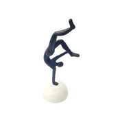 11"h, Metal, Man On Marble Ball, Black