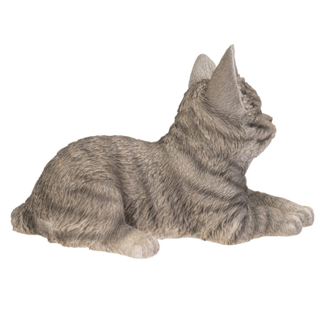 Gray Cat Lying Down Figurine