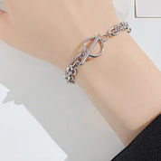 Sleek Round Stainless Steel Silver Finish Bracelet