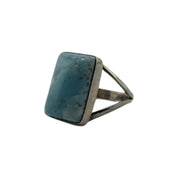 Sterling Silver, Ring, Larimar, Rectangle, Gemstone, Boho