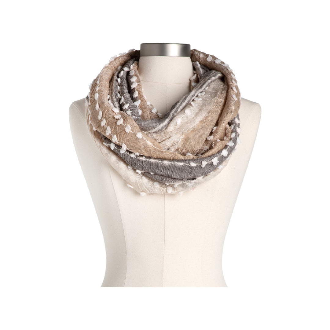 Textured Infinity Scarf in Tan: Embrace Comfort and Elegance with a Versatile Accessory