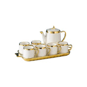 Luxury Modern Ceramic Tea / Coffee Set - White with Gold Accent