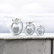 3pc Silver Diamond Apple Decor Set