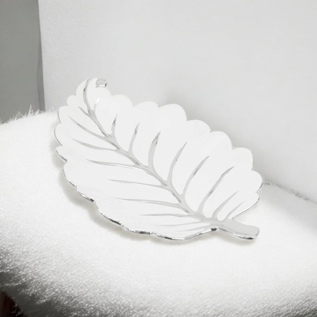 Leaf Tray with Silver Decor, Kitchen Decor, Holiday Gift