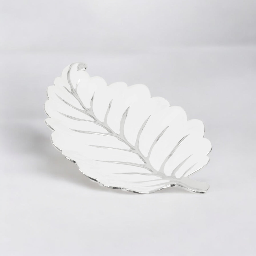 Leaf Tray with Silver Decor, Kitchen Decor, Holiday Gift