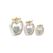 3pc Gold Diamond Apple Decor Set