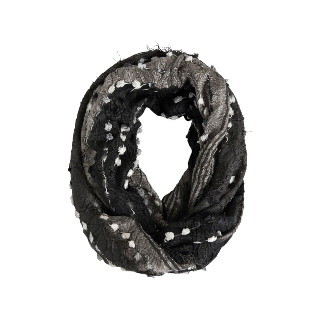 Textured Infinity Scarf in Black Mix: Embrace Confidence and Strength with a Stylish, Versatile Accessory