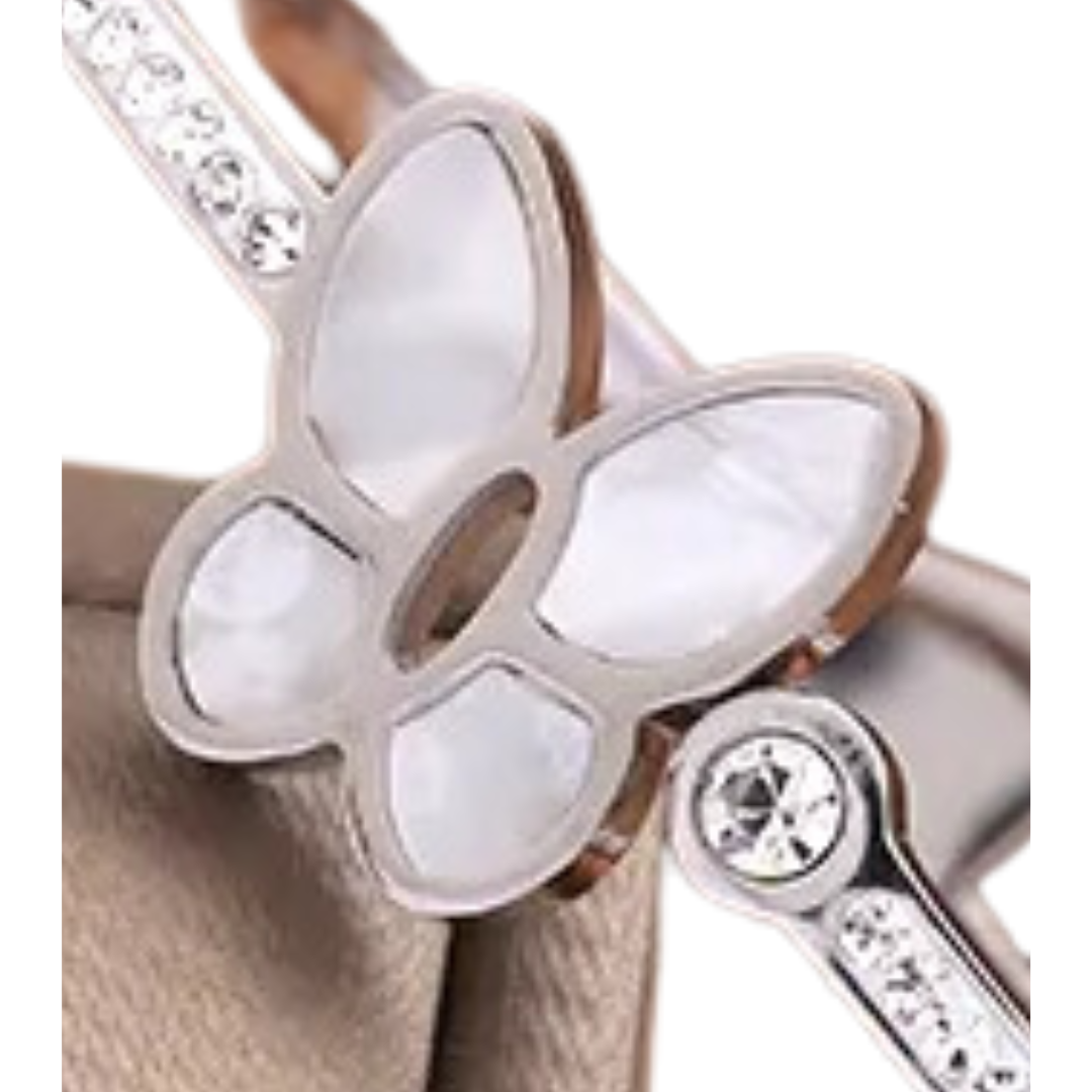 Silver Butterfly Stainless Steel Bangle