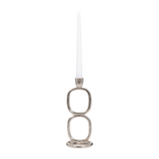 Metal, 10" Double Stack Taper Candleholder, Silver