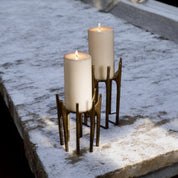 Metal, 6" Candleholder With Spike Legs, Gold