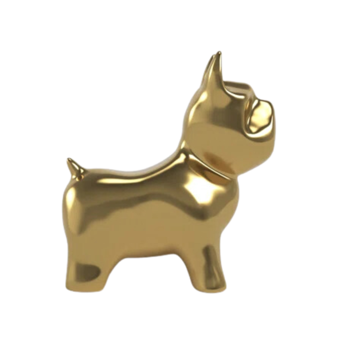 CER, 8" DOG TABLE DECO, GOLD