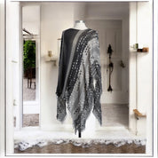 The Textured Poncho - Black Mix: Embrace Confidence, Courage, and Strength with Every Wear