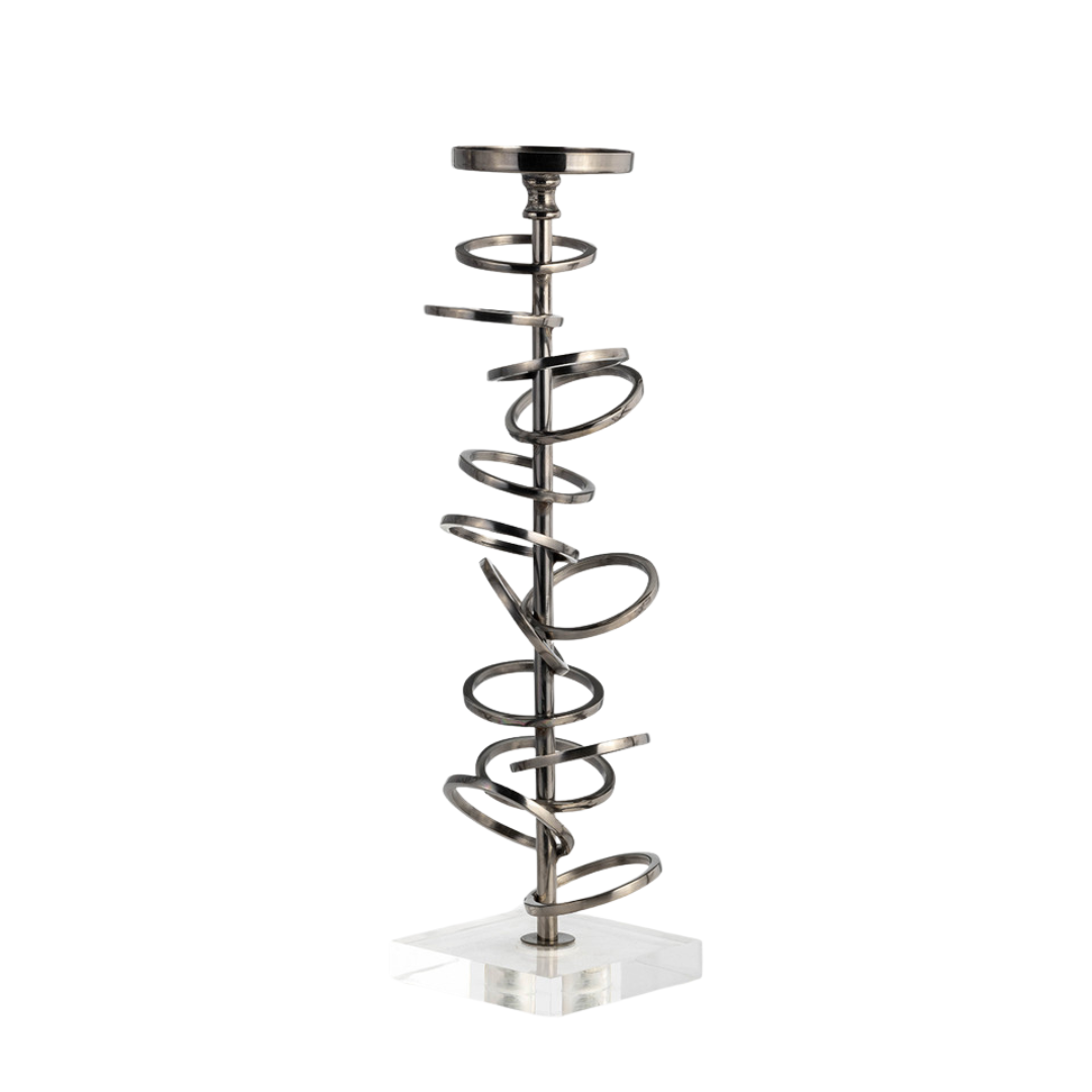 Metal 15" RING TOSS ON ACRYLIC  CANDLEHOLDER