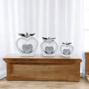 3pc Silver Diamond Apple Decor Set