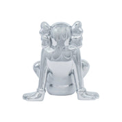 Sitting silver Ceramic Sculpture