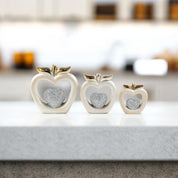 3pc Gold Diamond Apple Decor Set