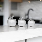 3pc Silver Apple Decor Set