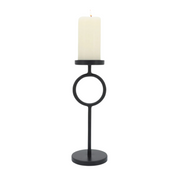 Metal, 8"h Ring Candle Holder, Black