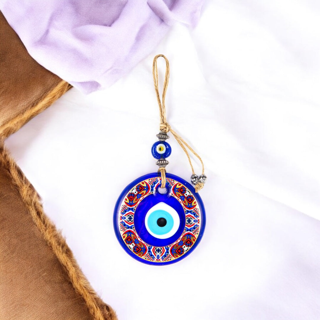 Evil Eye, Mystic Captivating, Golden Aura, Glass Evil Eye Wall Hanging Decor