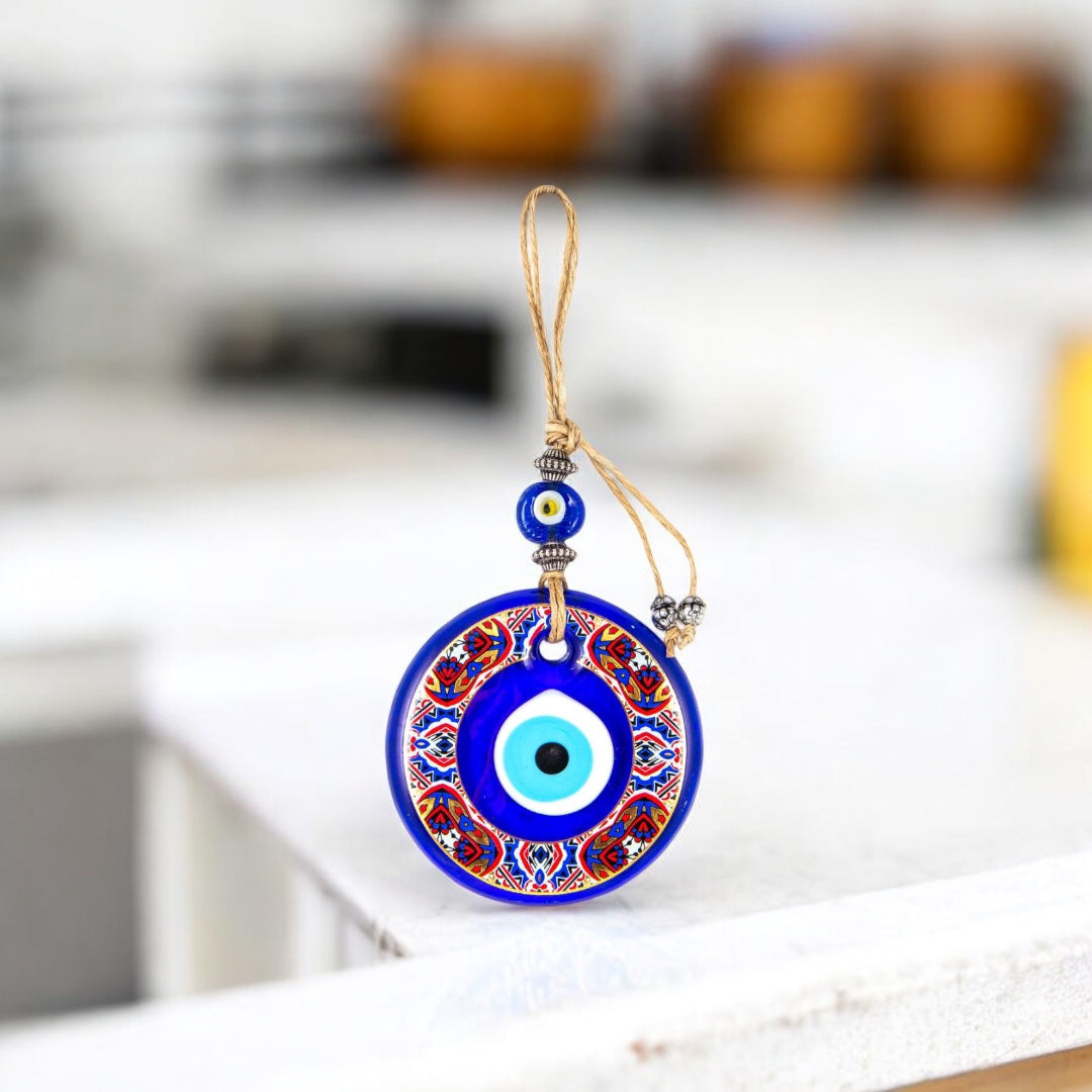 Evil Eye, Mystic Captivating, Golden Aura, Glass Evil Eye Wall Hanging Decor