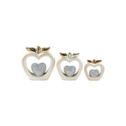 3pc Gold Diamond Apple Decor Set