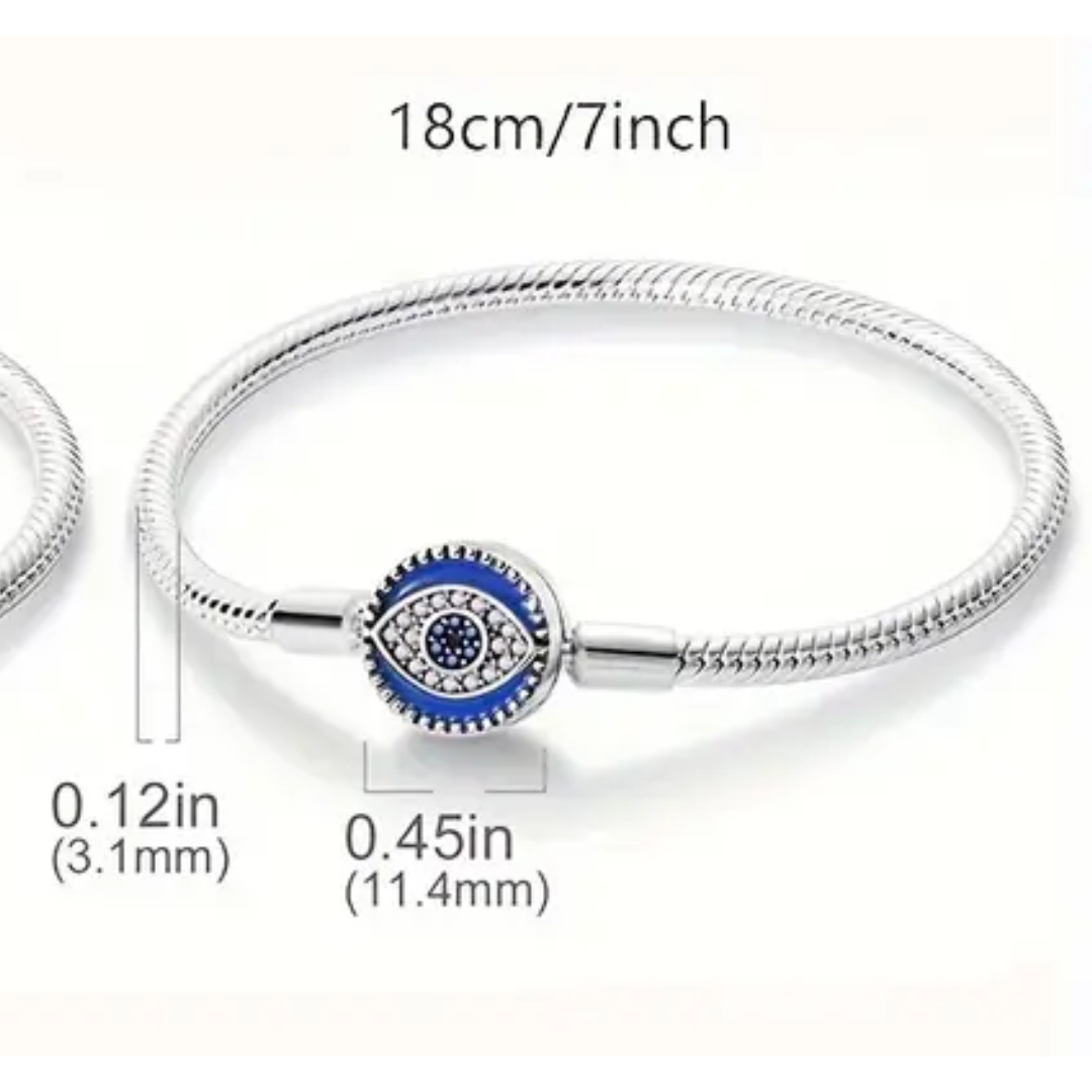 Silver Blue Eyes Bracelet