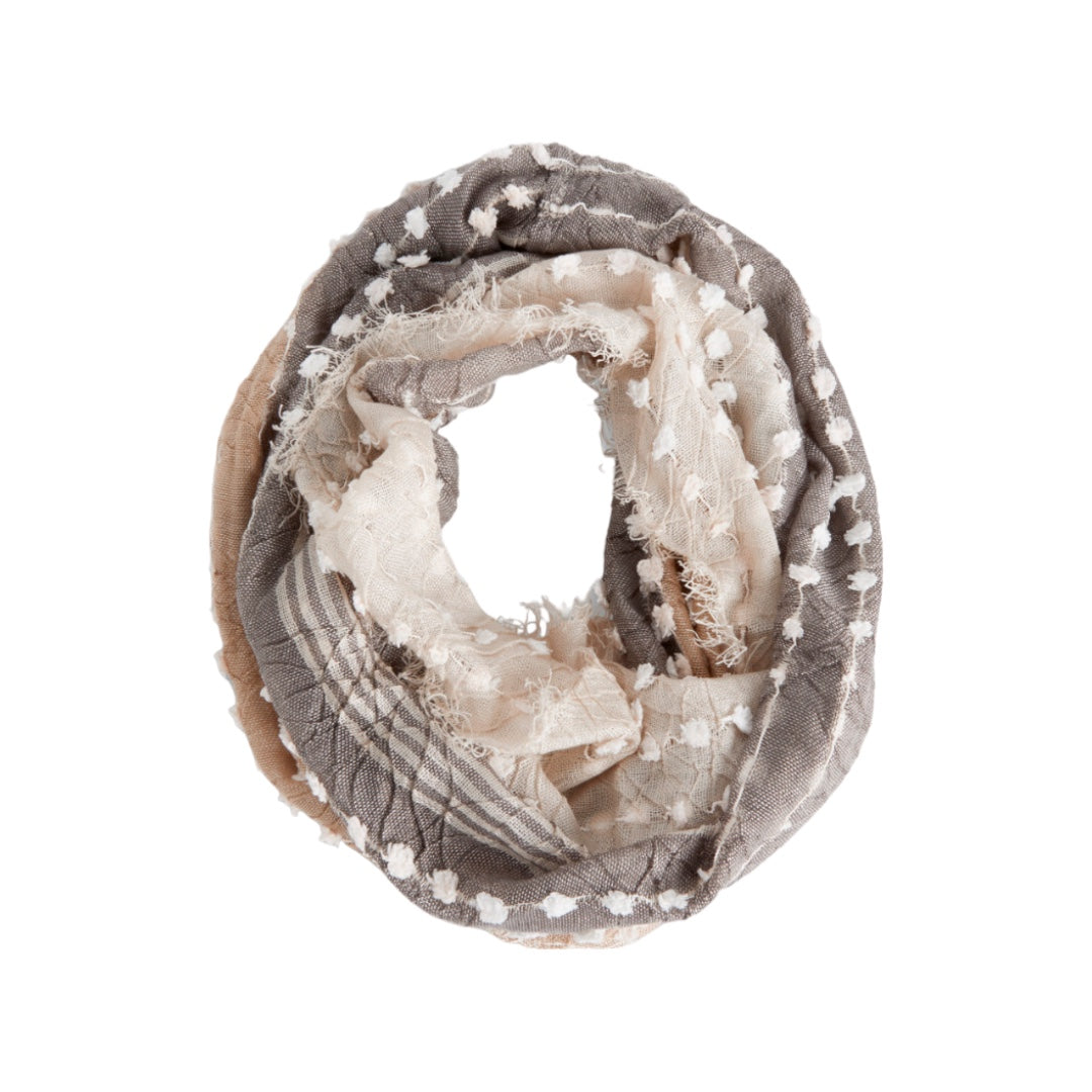 Textured Infinity Scarf in Tan: Embrace Comfort and Elegance with a Versatile Accessory