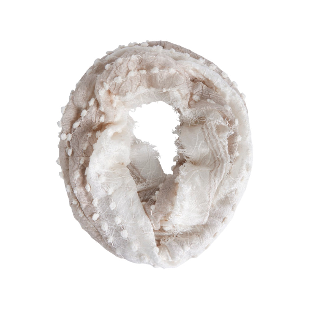 Textured Infinity Scarf in White: Embrace Pure Elegance and Comfort with a Versatile Accessory