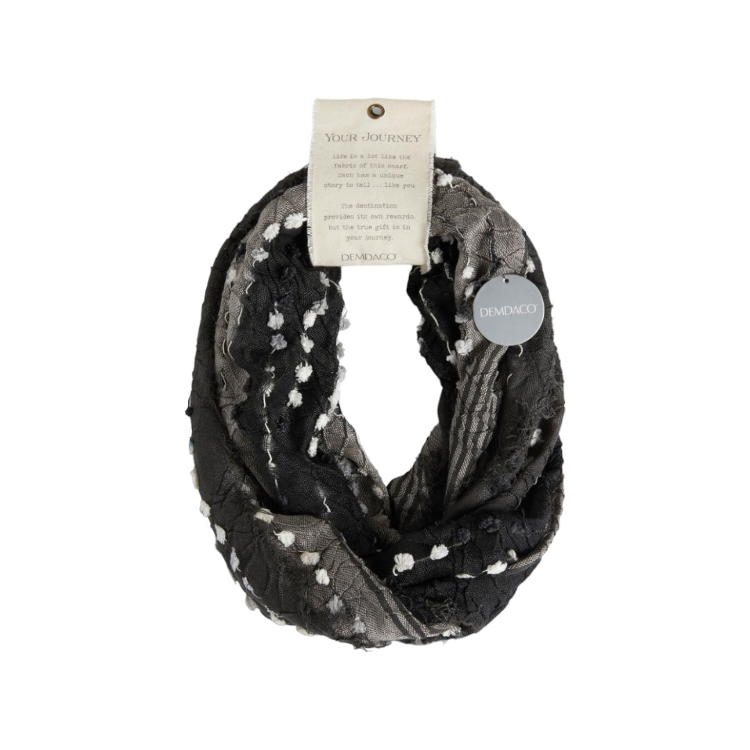 Textured Infinity Scarf in Black Mix: Embrace Confidence and Strength with a Stylish, Versatile Accessory