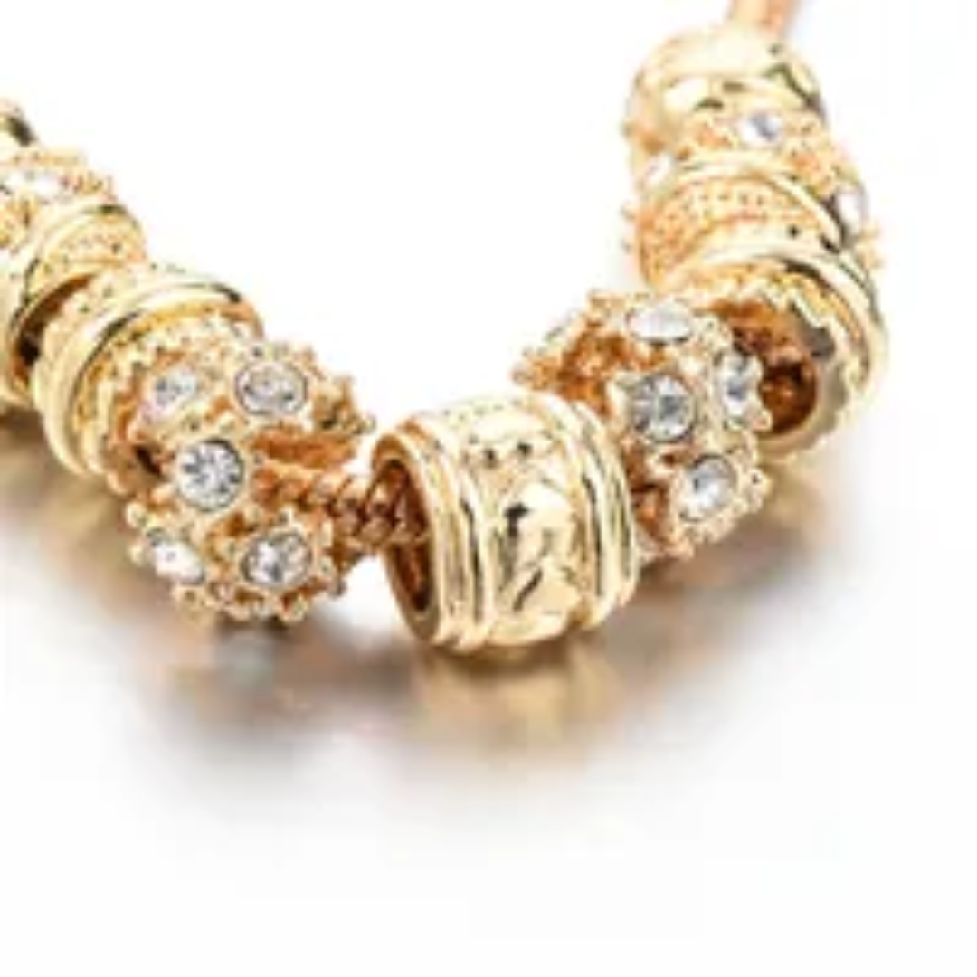 The "GeoGlimmer Gold Bracelet