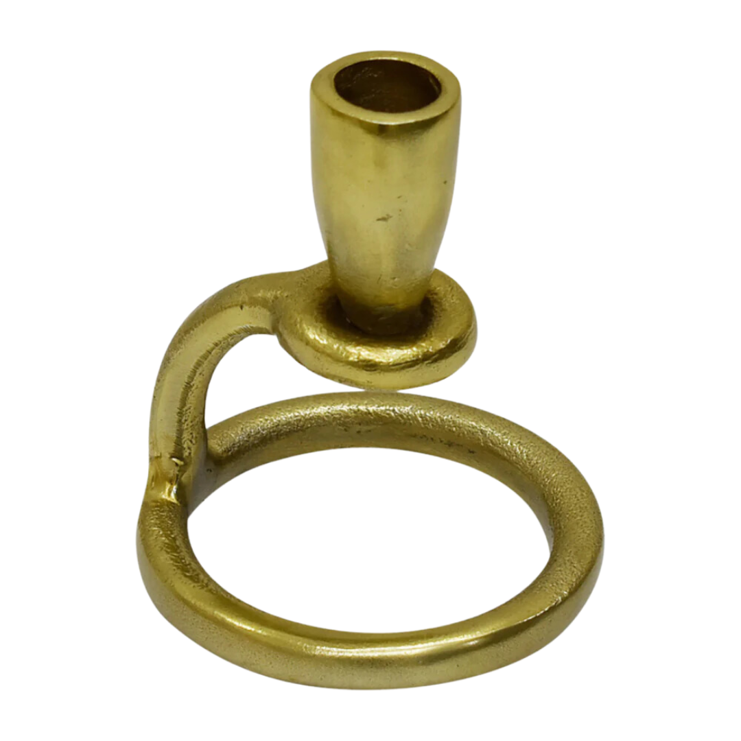 Metal, 5" Lifted Taper Candleholder, Gold