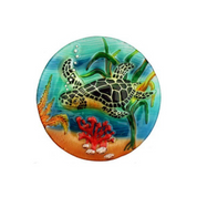 18" Round Multicolor Sea Turtle Fused