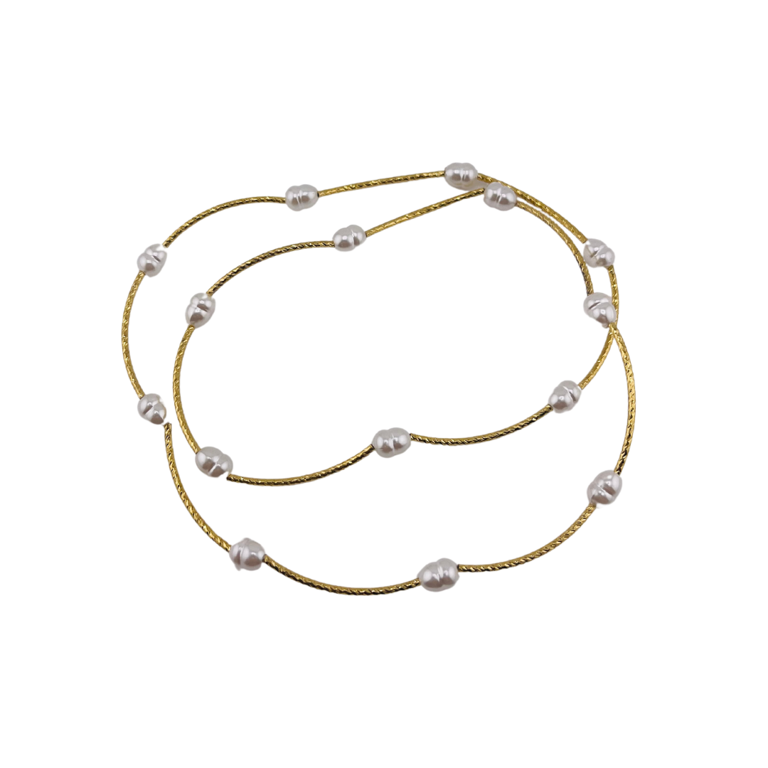 Elegant Golden Beaded Stainless Steel Bracelet with Gold Finish - Delicate Beads - Daily Wear and Gift for Her