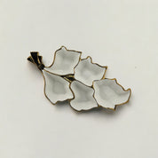 White, Gold Trim, Leaf Shaped, 4-Section, Appetizer Plate, Elegant Party Plate (Copy)