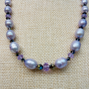 Freshwater Pearl Necklace, Purple, Lilac Pearls, Genuine Pearl Necklace, Beaded Necklace, Gift for Her