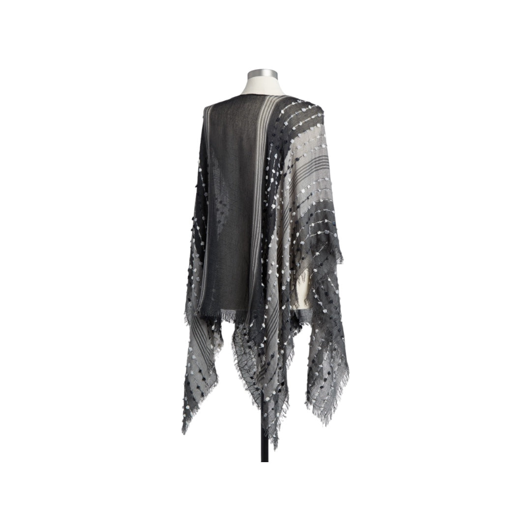 The Textured Poncho - Black Mix: Embrace Confidence, Courage, and Strength with Every Wear