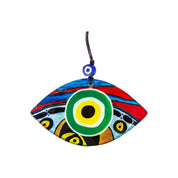 Turkish Eye Shaped Evil Eye Wall Art – Multi-Color Fused Glass Decor for Positive Energy