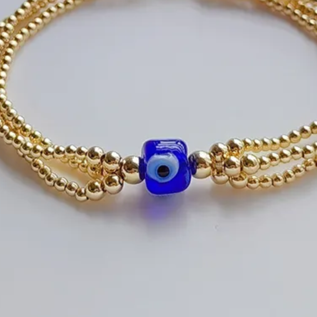 Azure Gaze Beaded Bracelet