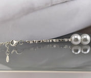 Elegant Sterling Silver Beaded Bracelet with White Pearls - Timeless and Versatile Jewelry Gift