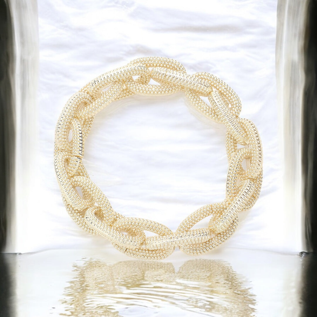 Golden Chain Link Stretch Bracelet